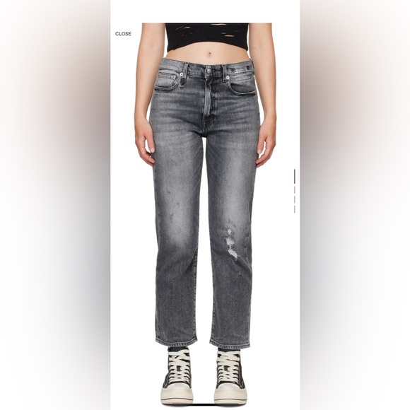 R 13 Made in Italy women’s boyfriend fit jeans grey 29